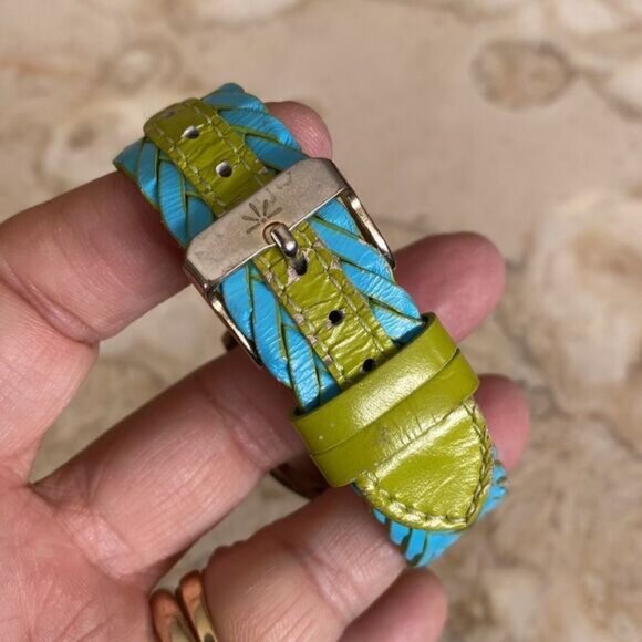 Vintage Isaac Mizrahi Live Wristwatch Braided Leather Strap - Picture 8 of 11